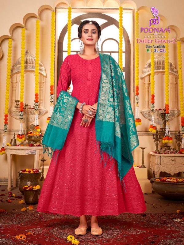 Poonam Dollar Gown 2 Festive Wear Rayon Designer Readymade Collection